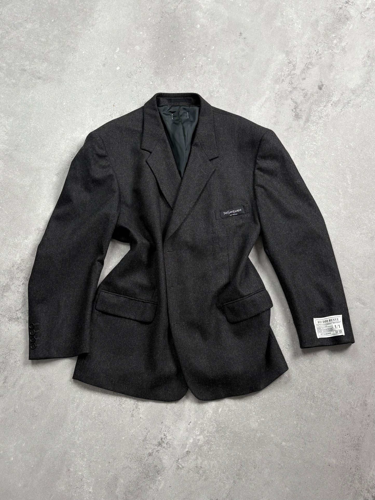 RENUED TAILORED YSL BLAZER WOOL GREY