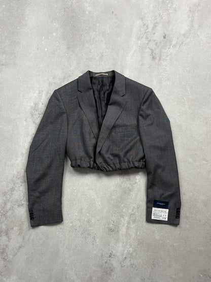 RENUED CROPPED BOMBER BURBERRY BLAZER GREY