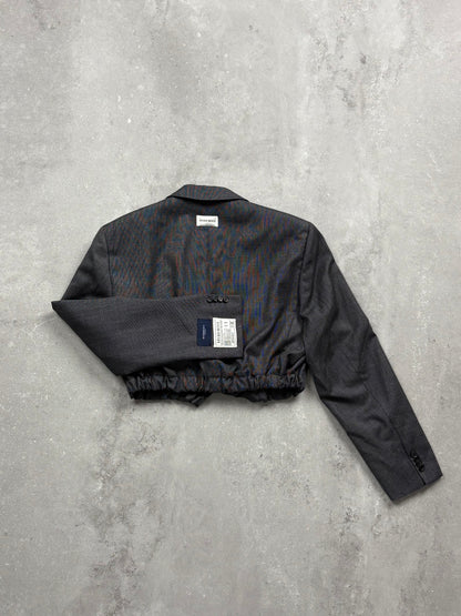 RENUED CROPPED BOMBER BURBERRY BLAZER GREY