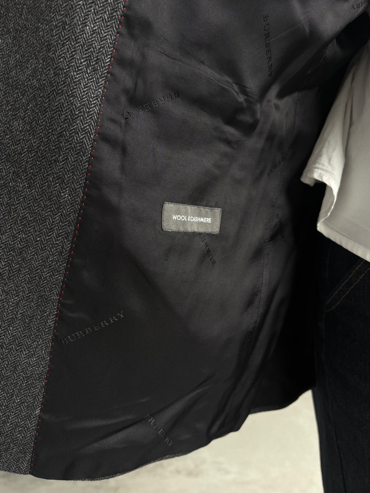RENUED BURBERRY BLAZER WOOL GREY