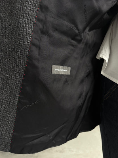RENUED BURBERRY BLAZER WOOL GREY