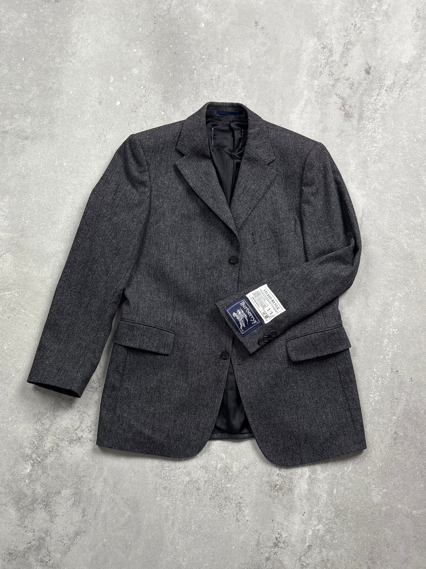 RENUED BURBERRY BLAZER WOOL GREY