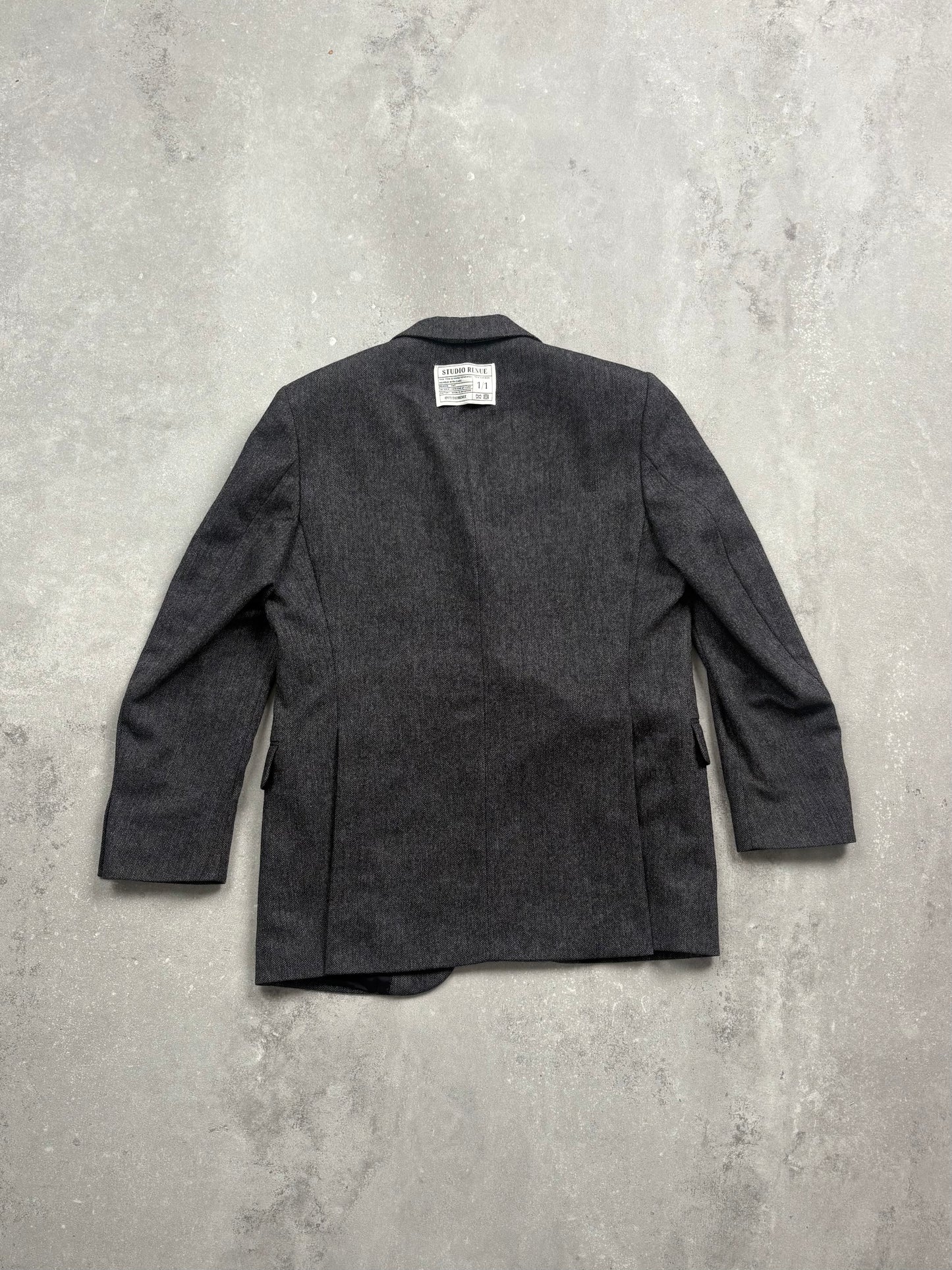 RENUED BURBERRY BLAZER WOOL GREY