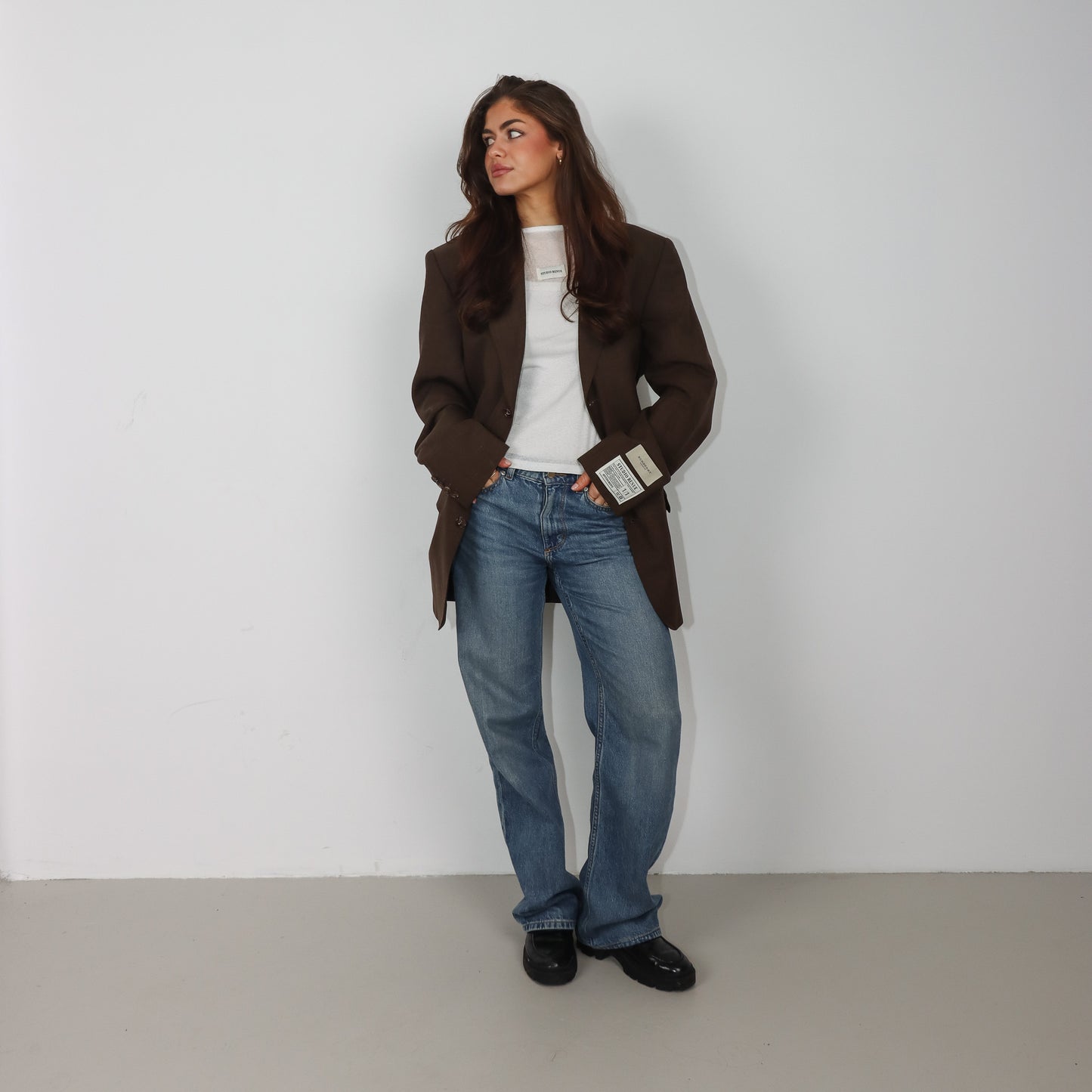 RENUED TAILORED BURBERRY BLAZER BROWN