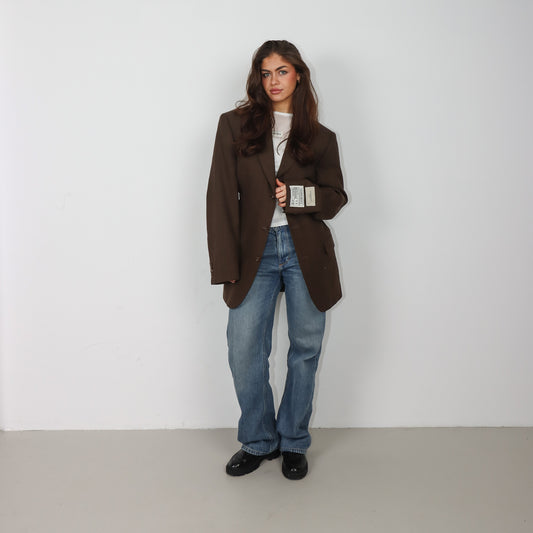 RENUED TAILORED BURBERRY BLAZER BROWN