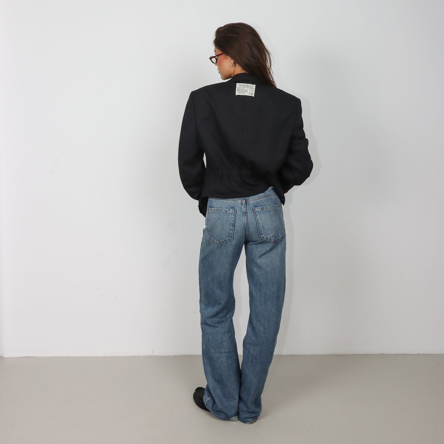 RENUED CROPPED TAILORED NY BLAZER GREY