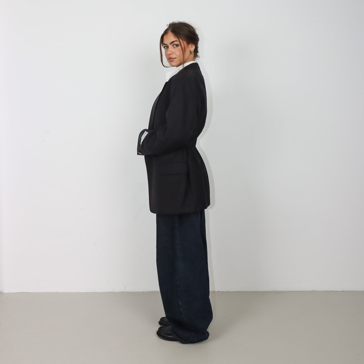 RENUED TAILORED BURBERRY BLAZER DARK BLUE PLAID