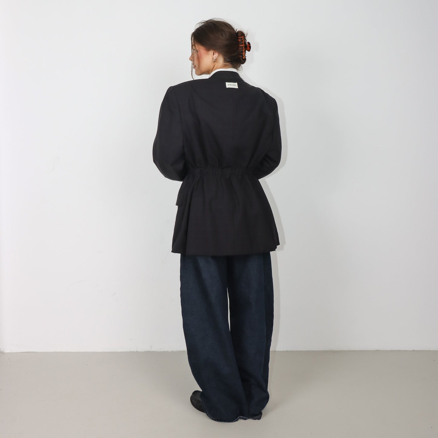 RENUED TAILORED BURBERRY BLAZER DARK BLUE PLAID