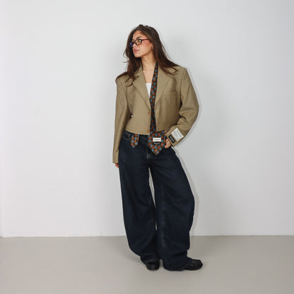 RENUED CROPPED YSL BLAZER BEIGE