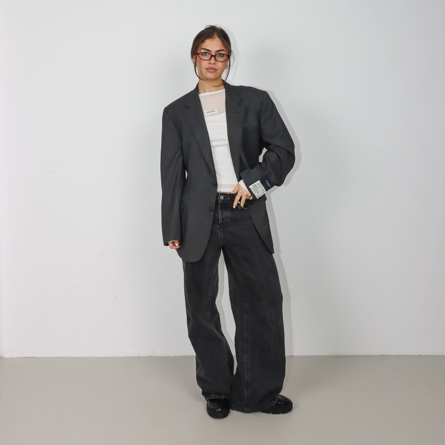 RENUED TAILORED BURBERRY BLAZER GREY