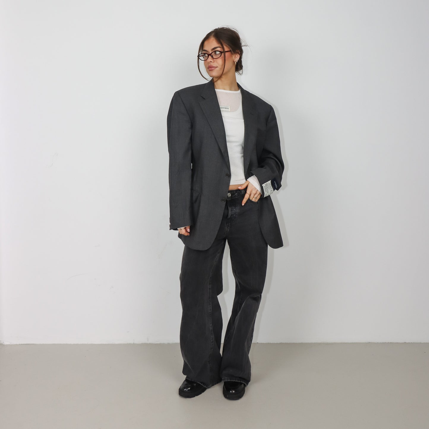 RENUED TAILORED BURBERRY BLAZER GREY