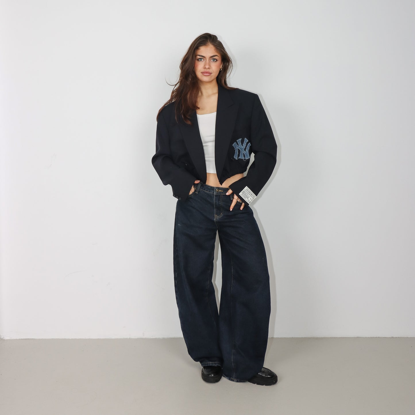 RENUED CROPPED BOMBER NY BLAZER NAVY