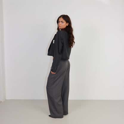 RENUED CROPPED BURBERRY BLAZER GREY