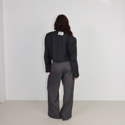 RENUED CROPPED BURBERRY BLAZER GREY