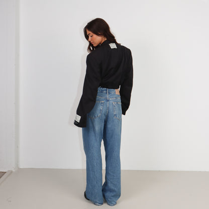 RENUED CROPPED BOMBER YSL BLAZER DARK GREY
