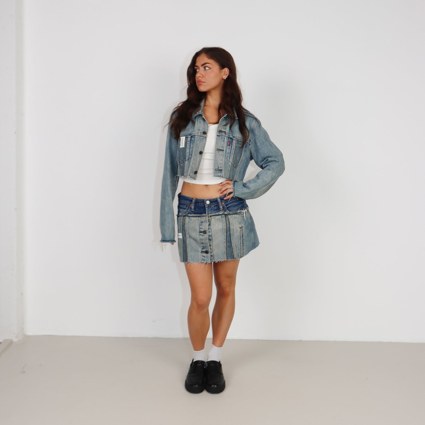 RENUED LEVI'S DENIM TWO PIECE DENIM BLUE