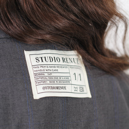 RENUED CROPPED BURBERRY BLAZER GREY