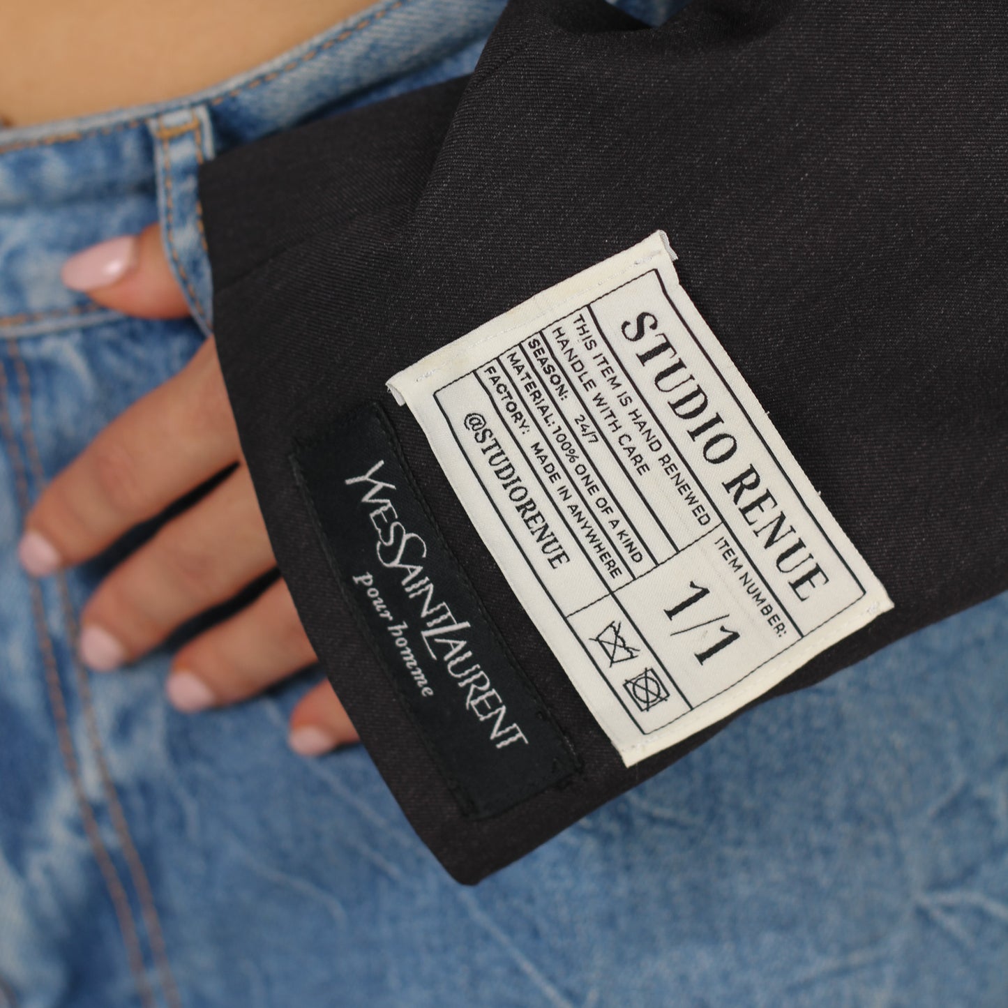 RENUED CROPPED BOMBER YSL BLAZER DARK GREY