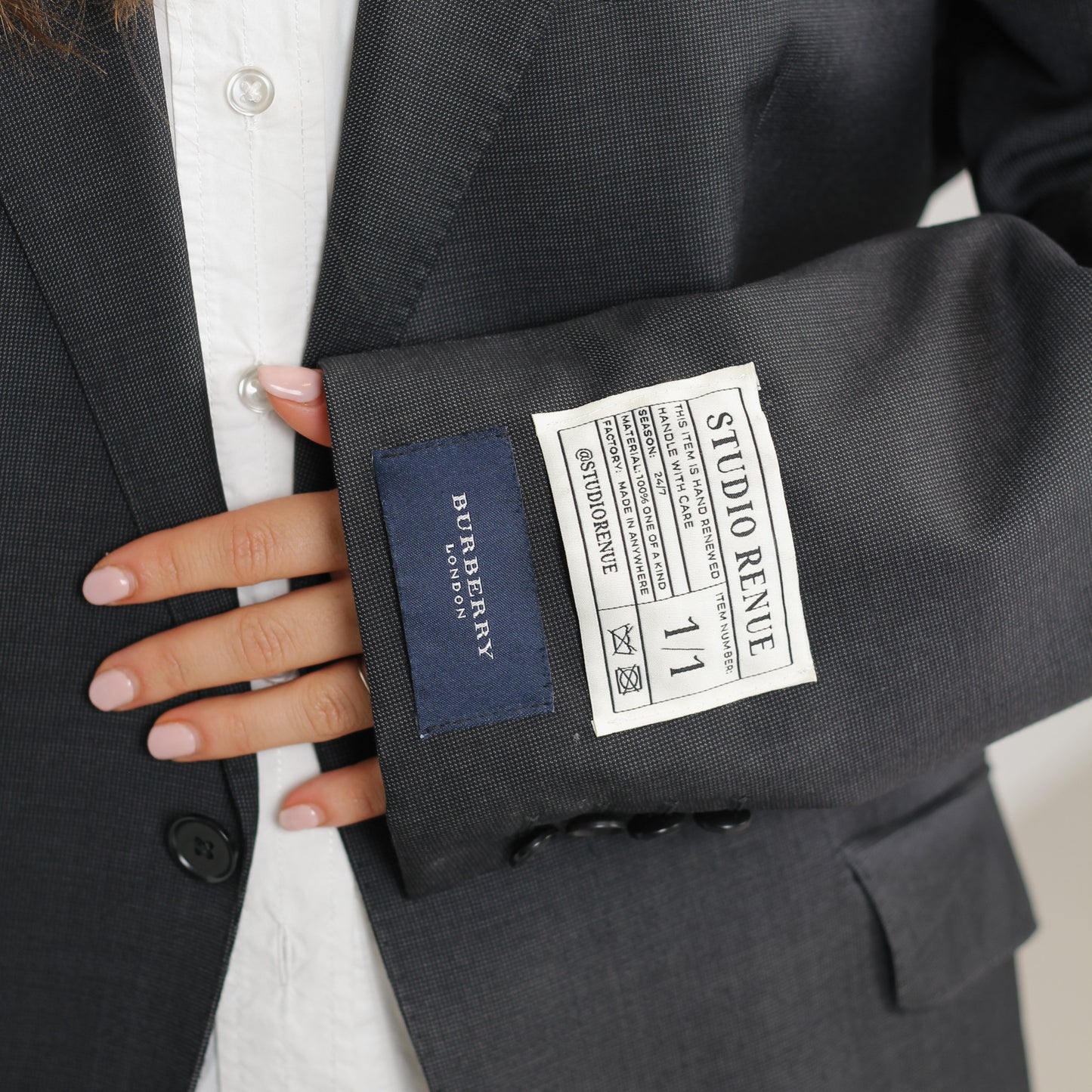 RENUED TAILORED BURBERRY BLAZER DARK GREY